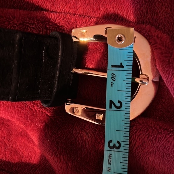 Danier Leather luxe suede gold buckle Genuine Leather Belt Sz Petite S - Picture 7 of 11